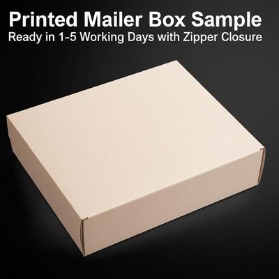Printed Mailer Box Sample Ready in 1-5 Working Days with Zipper Closure